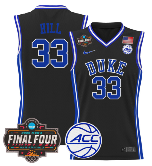 Grant Hill Jersey #33 Duke Blue Devils 2025 Final Four Patch Basketball All Stitched