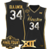 Hakeem Olajuwon Jersey #34 Houston Cougars 2025 Final Four Patch Basketball Stitched