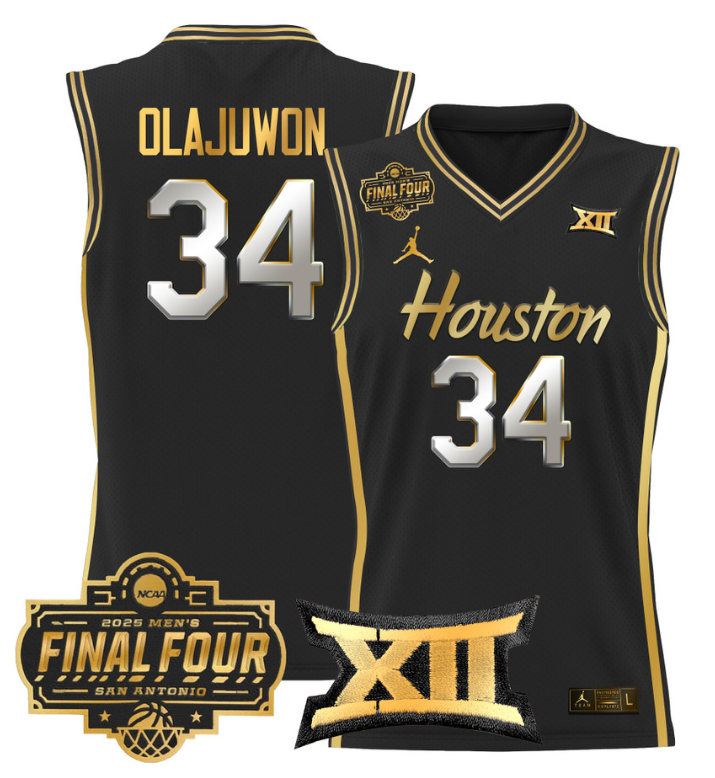 Hakeem Olajuwon Jersey #34 Houston Cougars 2025 Final Four Patch Basketball Stitched 16 Hakeem Olajuwon Jersey #34 Houston Cougars 2025 Final Four Patch Basketball Stitched