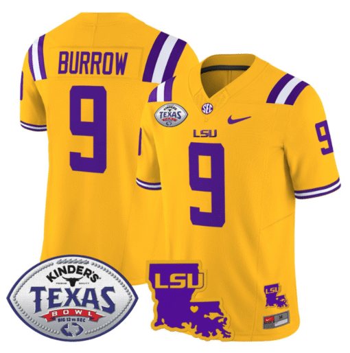 Joe Burrow Jersey #9 LSU Tigers 2024 Texas Bowl Stitched Football - Image 4
