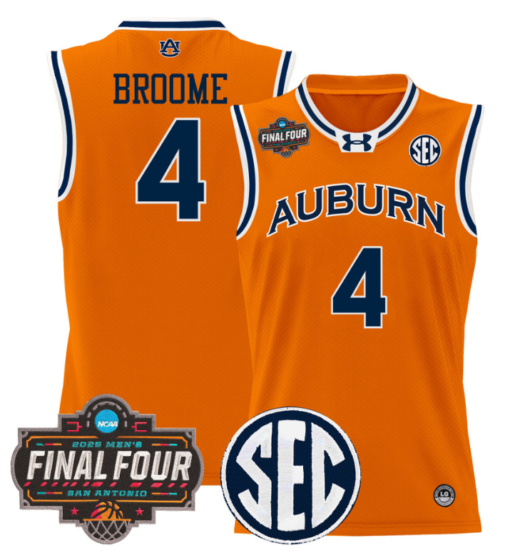 Johni Broome Jersey #4 Auburn Tigers 2025 Final Four Patch Stitched Basketball - Image 4