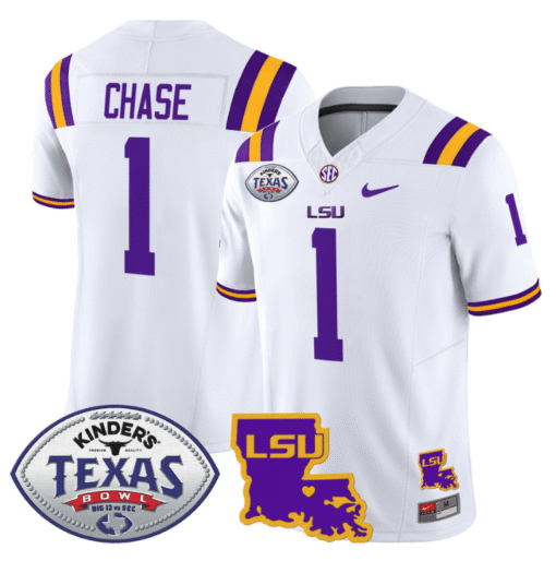 JaMarr Chase Jersey #1 LSU Tigers 2024 Texas Bowl Stitched Football - Image 4