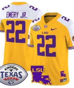 John Emery Jr Jersey #22 LSU Tigers 2024 Texas Bowl Stitched Football