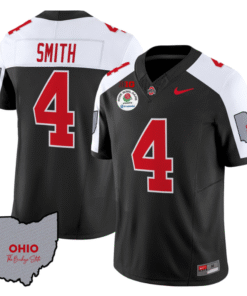 Jeremiah Smith Jersey #4 Ohio State Rose Bowl Patch V3 Stitched Football