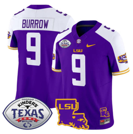Joe Burrow Jersey #9 LSU Tigers 2024 Texas Bowl Stitched Football - Image 5