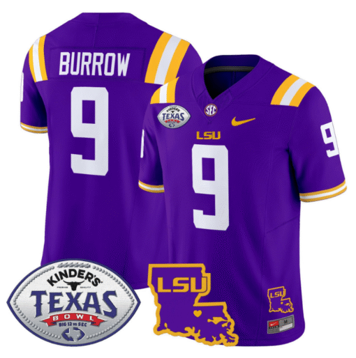 Joe Burrow Jersey #9 LSU Tigers 2024 Texas Bowl Stitched Football - Image 3