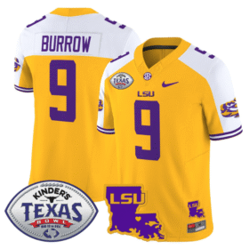 Joe Burrow Jersey #9 LSU Tigers 2024 Texas Bowl Stitched Football 14 Joe Burrow Jersey #9 LSU Tigers 2024 Texas Bowl Stitched Football