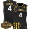 Johni Broome Jersey #4 Auburn Tigers 2025 Final Four Patch Stitched Basketball
