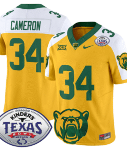 Josh Cameron Jersey #34 Baylor Bears 2024 Texas Bowl All Stitched Football