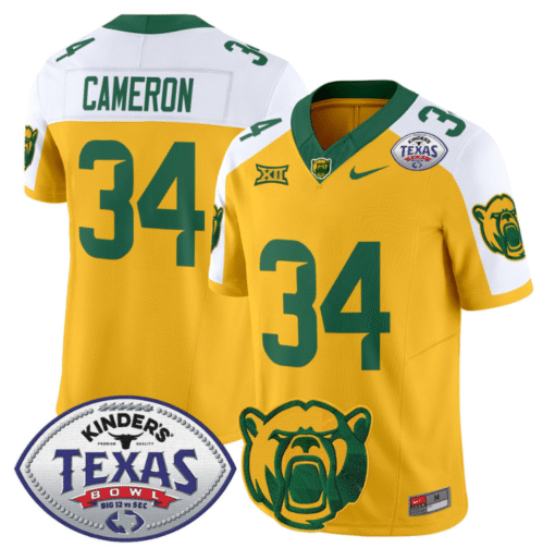 Josh Cameron Jersey #34 Baylor Bears 2024 Texas Bowl All Stitched Football