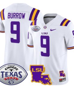 Alternative view of Joe Burrow Jersey #9 LSU Tigers 2024 Texas Bowl Stitched Football