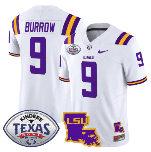 Joe Burrow Jersey #9 LSU Tigers 2024 Texas Bowl Stitched Football - Image 2