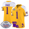JaMarr Chase Jersey #1 LSU Tigers 2024 Texas Bowl Stitched Football