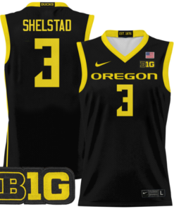 Jackson Shelstad Jersey 3 Oregon Ducks 2024 Lightweight Basketball Black