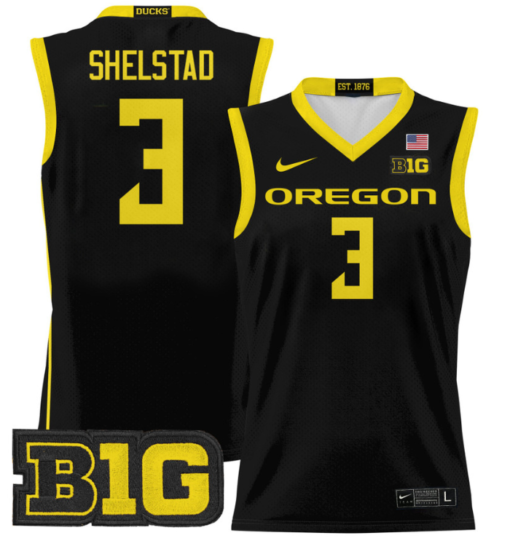 Jackson Shelstad Jersey #3 Oregon Ducks 2024 Lightweight Basketball All Stitched - Image 6