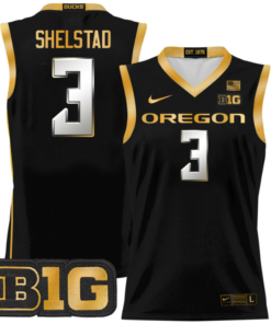 Jackson Shelstad Jersey #3 Oregon Ducks 2024 Lightweight Basketball All Stitched
