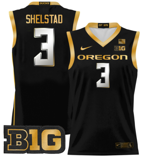 Jackson Shelstad Jersey #3 Oregon Ducks 2024 Lightweight Basketball All Stitched