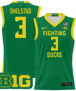 Jackson Shelstad Jersey 3 Oregon Ducks 2024 Lightweight Basketball Green