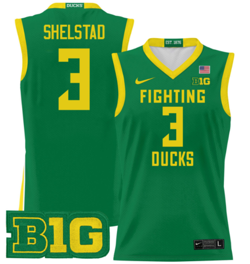 Jackson Shelstad Jersey #3 Oregon Ducks 2024 Lightweight Basketball All Stitched - Image 5