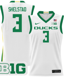 Jackson Shelstad Jersey 3 Oregon Ducks 2024 Lightweight Basketball White