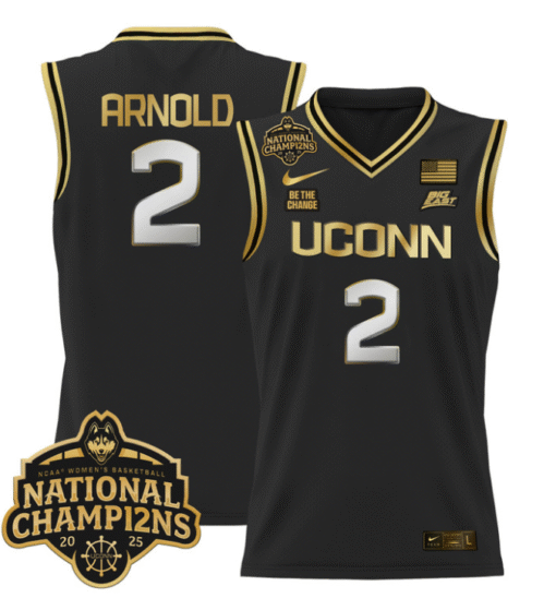 KK Arnold Jersey #2 UConn Huskies 2025 National Champions Patch Basketball