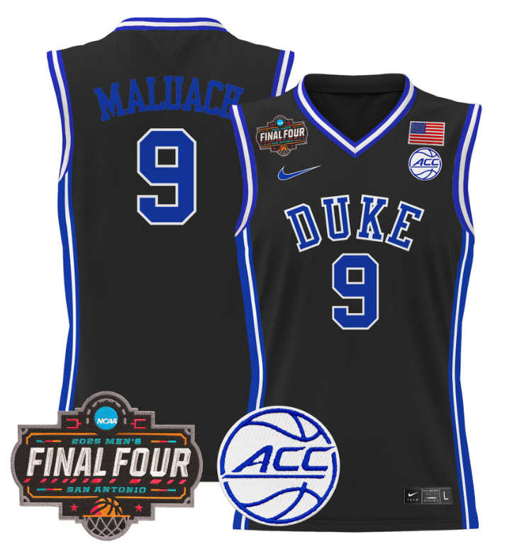 Khaman Maluach Jersey #9 Duke Blue Devils 2025 Final Four Patch Basketball All Stitched 10 Khaman Maluach Jersey #9 Duke Blue Devils 2025 Final Four Patch Basketball All Stitched
