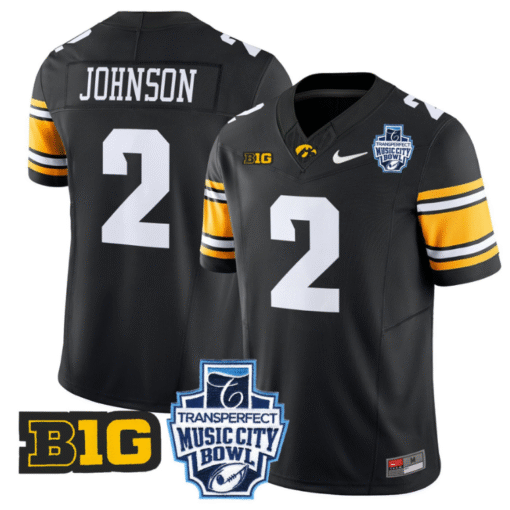 Kaleb Johnson Jersey #2 Iowa Hawkeyes 2024 Music City Bowl Patch All Stitched Football - Image 5