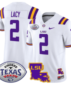 Alternative view of Kyren Lacy Jersey #2 LSU Tigers 2024 Texas Bowl Stitched Football