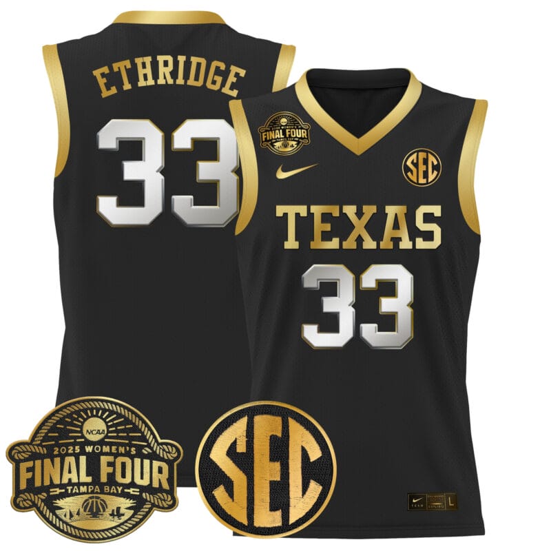Kamie Ethridge Jersey #33 Texas Longhorns 2025 Sec Final Four Patch Basketball Stitched 16 Kamie Ethridge Jersey #33 Texas Longhorns 2025 Sec Final Four Patch Basketball Stitched