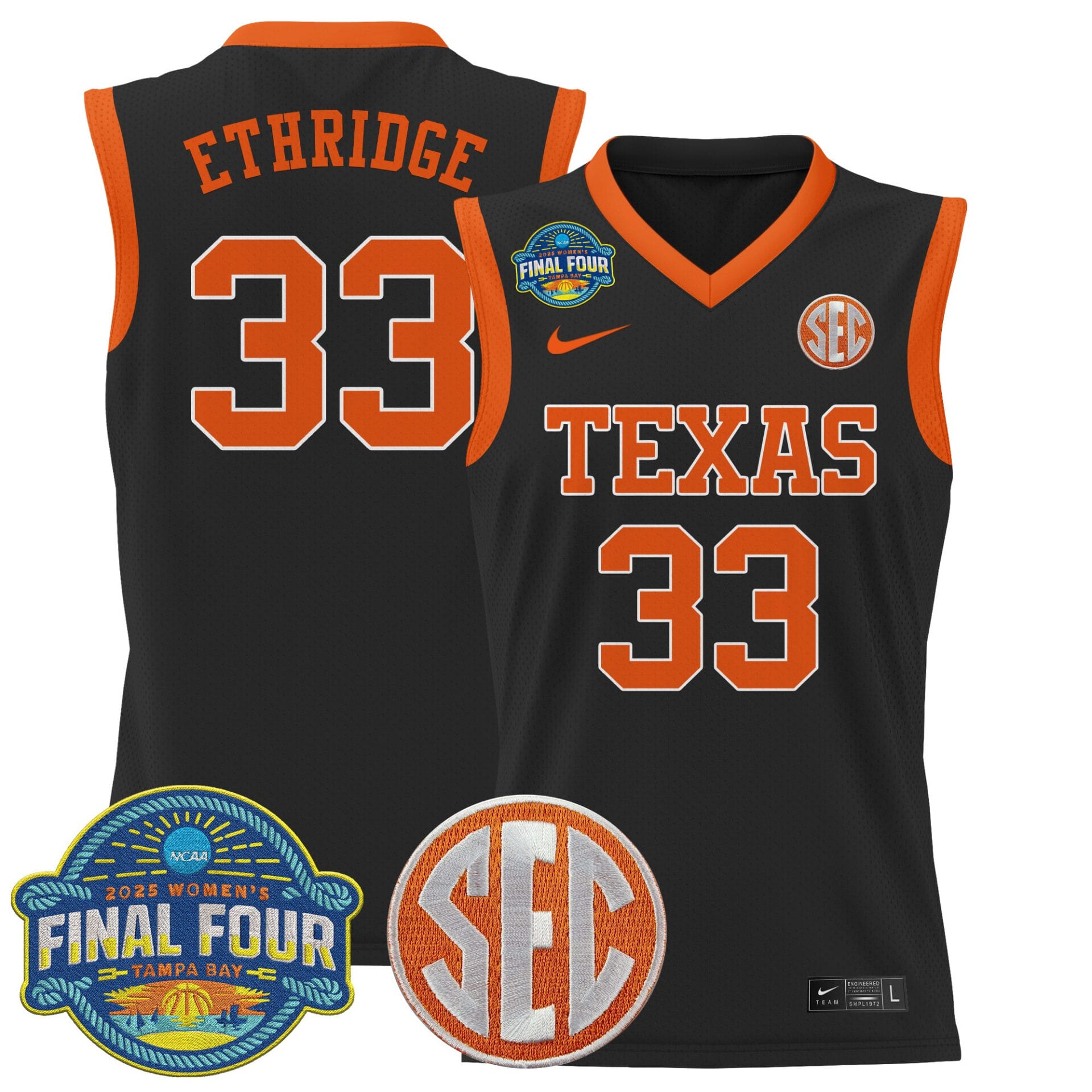 Kamie Ethridge Jersey #33 Texas Longhorns 2025 Sec Final Four Patch Basketball Stitched 6 Kamie Ethridge Jersey #33 Texas Longhorns 2025 Sec Final Four Patch Basketball Stitched - Image 6