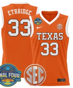 Kamie Ethridge Jersey #33 Texas Longhorns 2025 Sec Final Four Patch Basketball Stitched 10 Kamie Ethridge Jersey 33 Texas Longhorns Gold