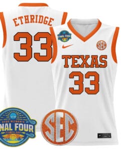 Kamie Ethridge Jersey #33 Texas Longhorns 2025 Sec Final Four Patch Basketball Stitched 8 Kamie Ethridge Jersey 33 Texas White
