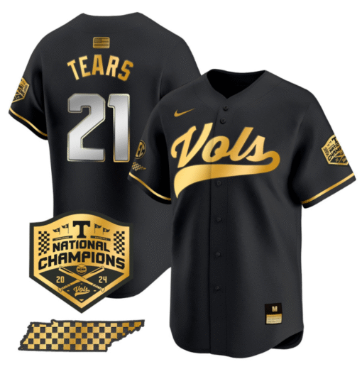 Kavares Tears Jersey #21 Tennessee Vols 2024 Champions Stitched Baseball