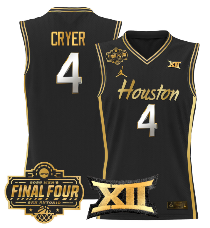 LJ Cryer Jersey #4 Houston Cougars 2025 Final Four Patch Stitched Basketball 16 LJ Cryer Jersey #4 Houston Cougars 2025 Final Four Patch Stitched Basketball