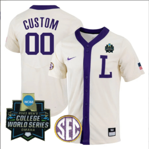 Custom LSU Tigers Jersey College Tigers World Series Stitched Baseball - Image 3