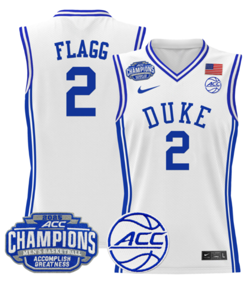 Cooper Flagg Jersey #2 Duke Blue Devils 2025 ACC Champions Basketball All Stitched - Image 2