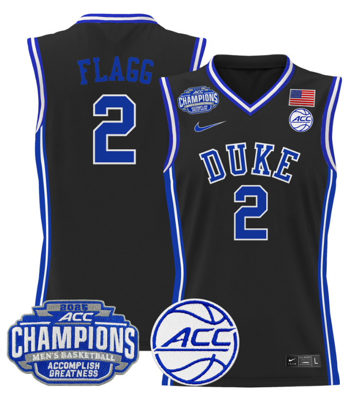 Cooper Flagg Jersey #2 Duke Blue Devils 2025 ACC Champions Basketball All Stitched 10 Men Cooper Flagg Jersey #2 Duke Blue Devils 2025 ACC Champions Basketball All Stitched