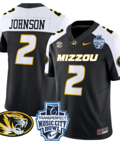 Marquis Johnson Jersey #2 Missouri Tigers 2024 Music City Bowl Stitched Football