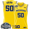 Vladislav Goldin Jersey #50 Michigan Wolverines 2025 Big Ten Champions Basketball All Stitched