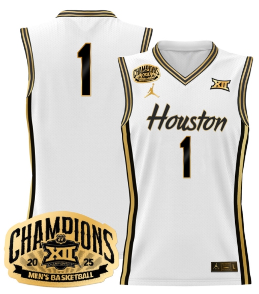 Team Jersey #1 Houston Cougar 2025 Big 12 Champions Stitched Basketball All Stitched - Image 3
