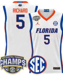 Will Richard Jersey #5 Florida Gators 2025 SEC Champions Stitched Basketball 6 M4IY0PM