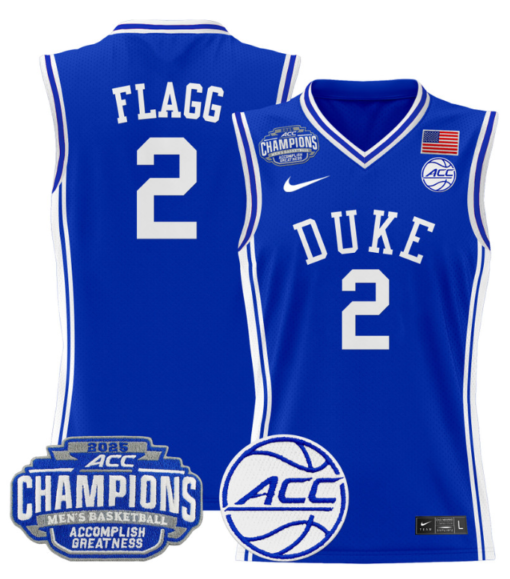 Cooper Flagg Jersey #2 Duke Blue Devils 2025 ACC Champions Basketball All Stitched - Image 3