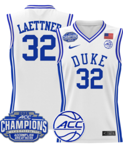 Alternative view of Christian Laettner Jersey #32 Duke Blue Devils 2025 ACC Champions Basketball All Stitched