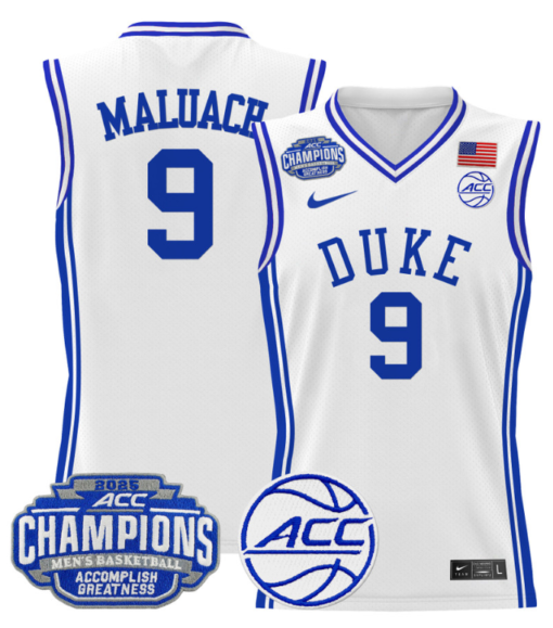 Khaman Maluach Jersey #9 Duke Blue Devils 2025 ACC Champions Basketball All Stitched - Image 2