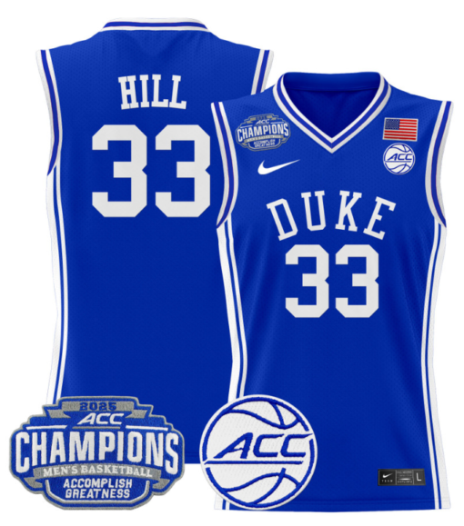Grant Hill Jersey #33 Duke Blue Devils 2025 ACC Champions Basketball All Stitched - Image 3