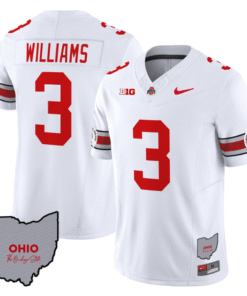 Alternative view of Miyan Williams Jersey #3 Ohio State Rose Bowl Patch Stitched Football