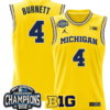 Nimari Burnett Jersey #4 Michigan Wolverines 2025 Big Ten Champions Basketball All Stitched