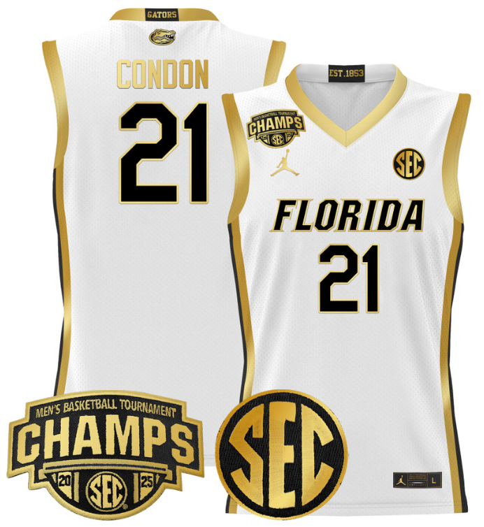 Alex Condon Jersey #21 Florida Gators 2025 SEC Champions Stitched Basketball 3 Alex Condon Jersey #21 Florida Gators 2025 SEC Champions Stitched Basketball - Image 3