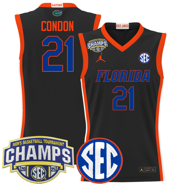 Alex Condon Jersey #21 Florida Gators 2025 SEC Champions Stitched Basketball 5 Alex Condon Jersey #21 Florida Gators 2025 SEC Champions Stitched Basketball - Image 5