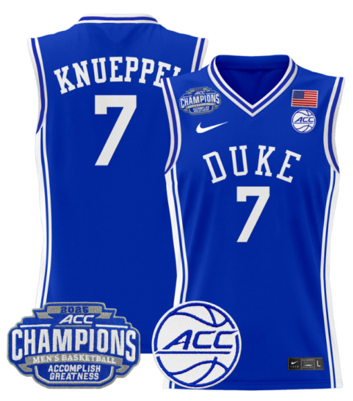 Kon Knueppel Jersey #7 Duke Blue Devils 2025 ACC Champions Basketball All Stitched - Image 3